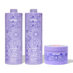 super-sized blonde set bust your brass cool blonde shampoo + conditioner + intense repair hair mask